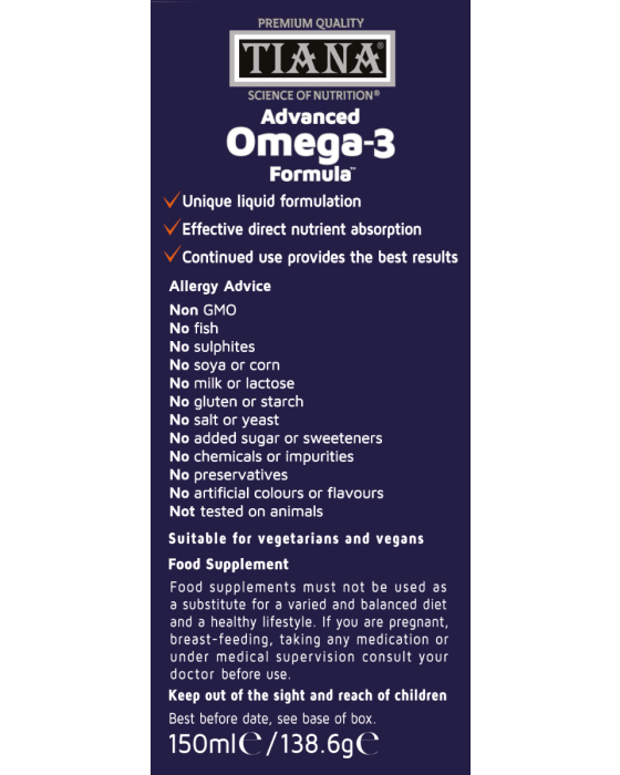 TIANA Advanced Omega-3 Formula Free From