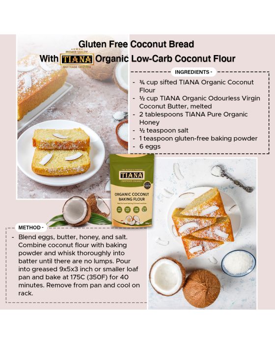 Coconut Bread Recipe with TIANA Organic Coconut Flour