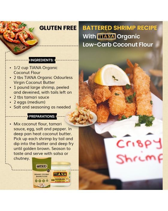 Battered Shrimp Recipe with TIANA Organic Coconut Flour
