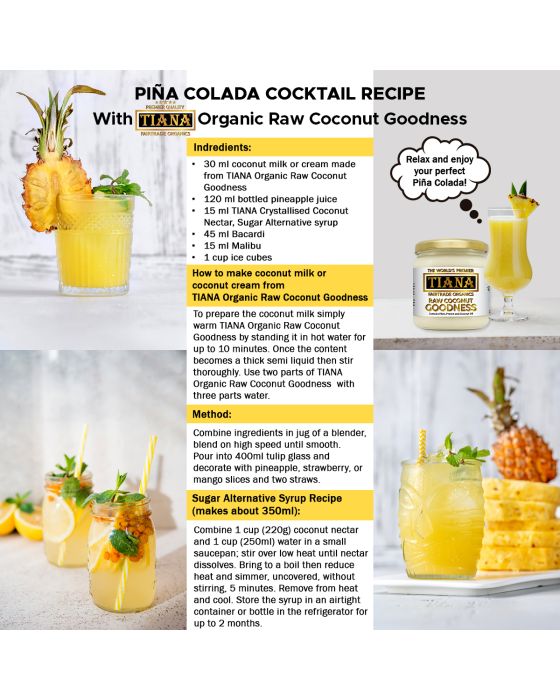 Pina Colada Recipe with TIANA Raw Coconut Goodness