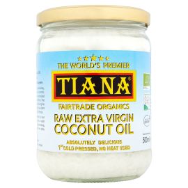 TIANA Fairtrade Organic Raw Extra Virgin Coconut Oil, UK No.1, 500ml