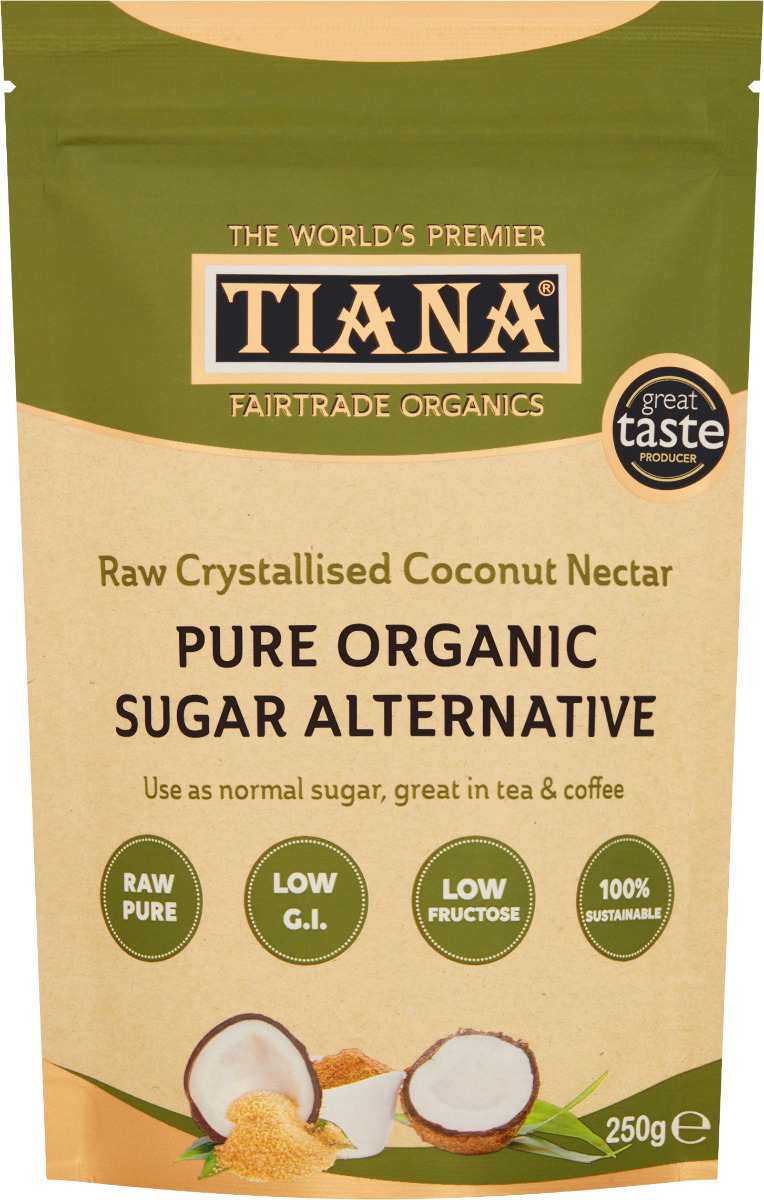 TIANA Fairtrade Organic Raw Crystallised Coconut Nectar, Sugar Alternative