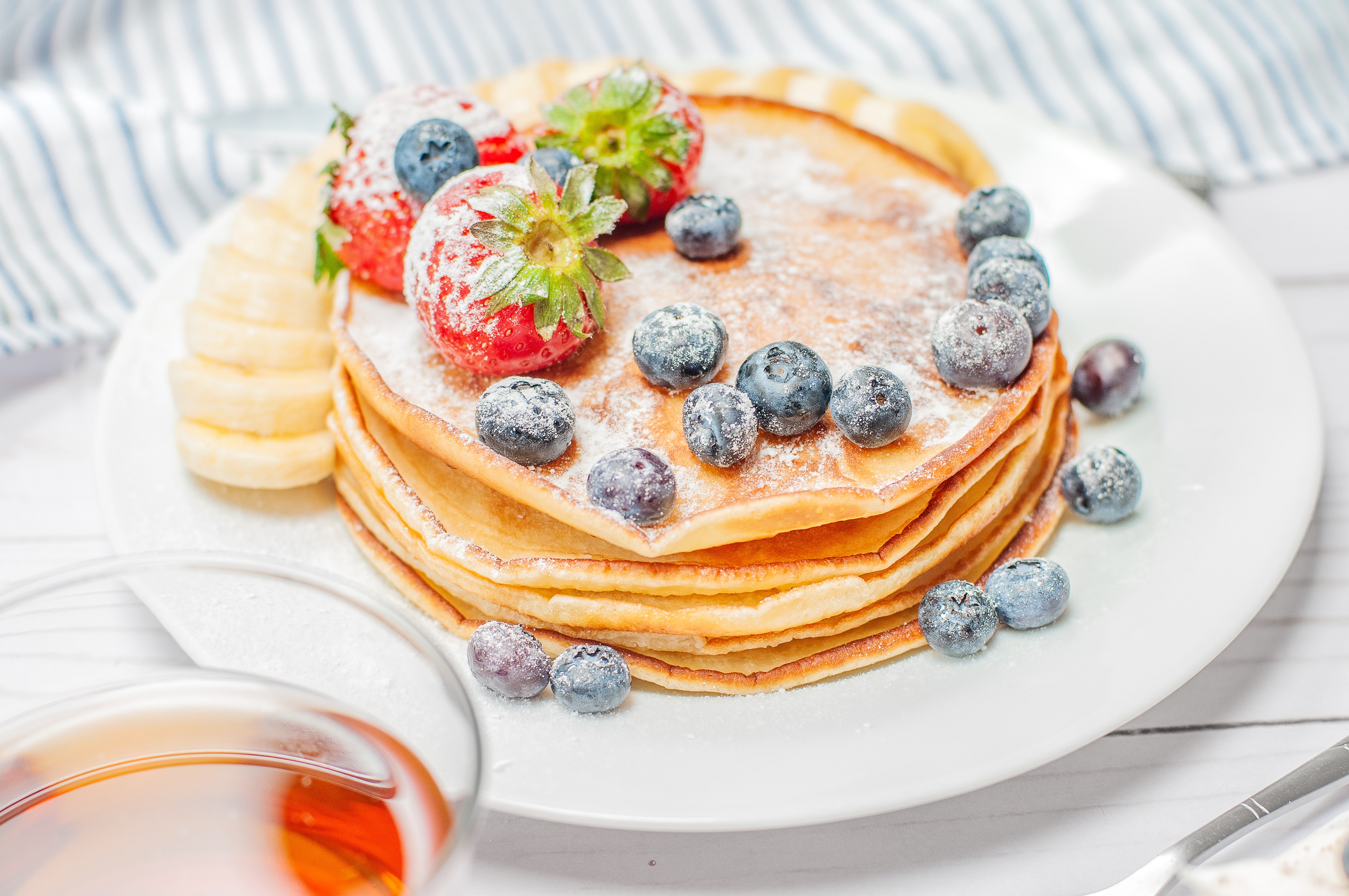 Coconut infused Banana Blueberry and Pecan Pancakes Recipe